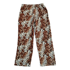 Softest Fleece Animal Print Lounge Pants Women's Medium Brown Black Covington